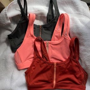 Aerie Chill Play Move Zipper Sport Bra bundle of 3